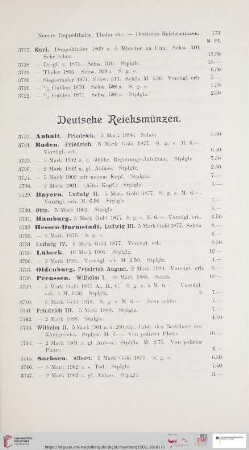 Deutsche Reichsmünzen (Nr. 3723-3763)