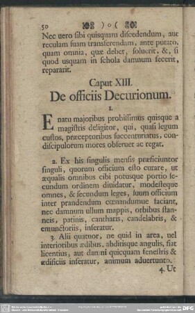Caput XIII. De officiis Decurionum