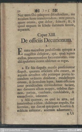 Caput XIII. De officiis Decurionum