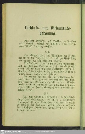 Viehhofs- und Viehmarkts-Ordnung