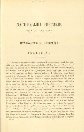 Tiende afdeelig. - Hymenoptera en Hemiptera