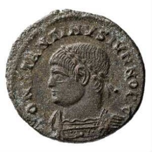 Münze, Follis, Aes 3, 329 n. Chr.