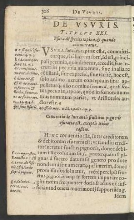 De Usuris. Titulus XXI.