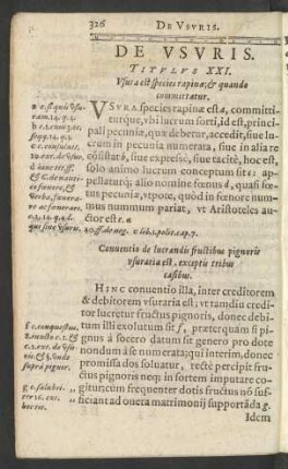 De Usuris. Titulus XXI.