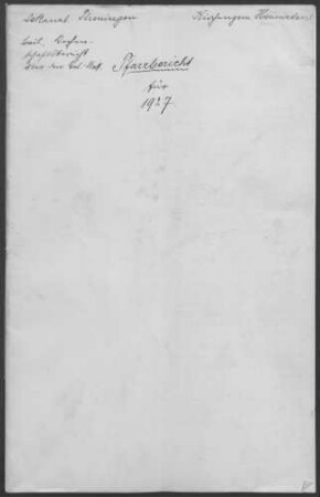 Heumaden: Pfarrbericht 1927