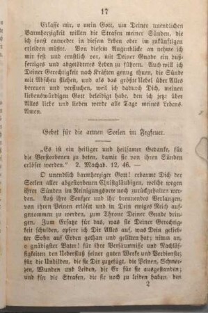 Gebet für die armen Seelen im Fegfeuer.