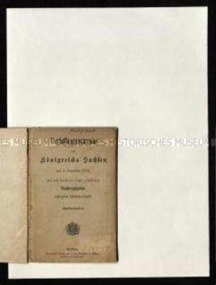Ausgabe der Verfassung des Königreichs Sachsen von 1831