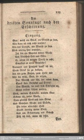 Am dritten Sonntage nach der Erscheinung