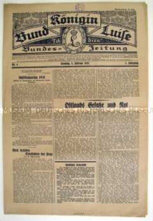 Deutschnationale Wochenzeitung "Bund Königin Luise" u.a. zum Volkstrauertag