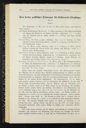 Drei Arten geistlicher Uebungen für studierende Jünglinge : (Schluß)