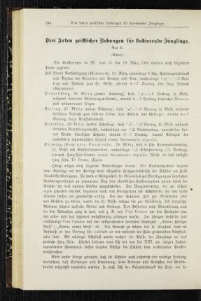 Drei Arten geistlicher Uebungen für studierende Jünglinge : (Schluß)