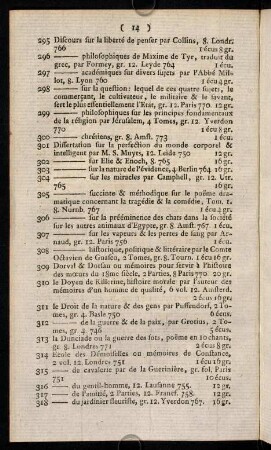 14-25, 295 Discours sur la liberté de penser par Collins, ... - 552 Histoire de la réformation, ...