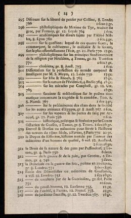 14-25, 295 Discours sur la liberté de penser par Collins, ... - 552 Histoire de la réformation, ...