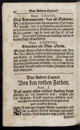 Das Andere Capitel. Von den rothen Farben.