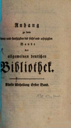Allgemeine deutsche Bibliothek. 53/86,5,1. 1791