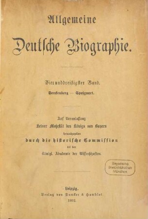 Allgemeine Deutsche Biographie, 34. Senckenberg - Spaignart