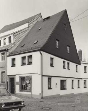 Mittweida, Wohnhaus mit Laden : Mittweida, Wohnhaus mit Ladeneinbau, Brühl 3, nach 1693, vor 1825, Straßenansicht