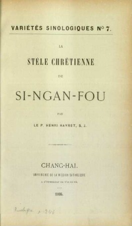 [1]: La stéle chrétienne de Si-Ngan-Fou