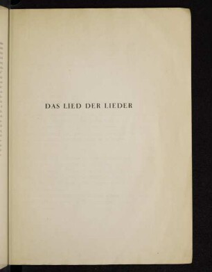 Das Lied der Lieder