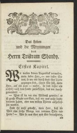 Erstes Kapitel ... Vierzigstes Kapitel.