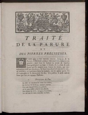 Traité De la Parure et Des Pierres Précieuses.