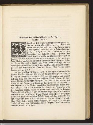 Verfolgung und Stellungskämpfe an der Czarna
