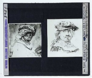 Rembrandt, Selbstbildnis (Zeichnung, Marseille inv63),Rembrandt, Selbstbildnis (Kreidezeichnung, Washington NGA 1943.3.7048)