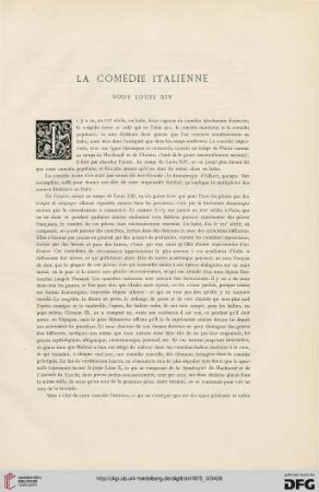 1: La comédie italienne sous Louis XIV