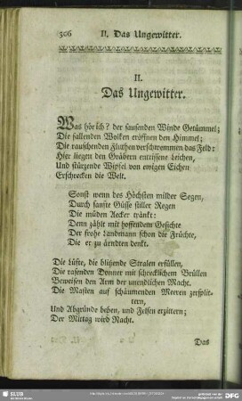 II. Das Ungewitter