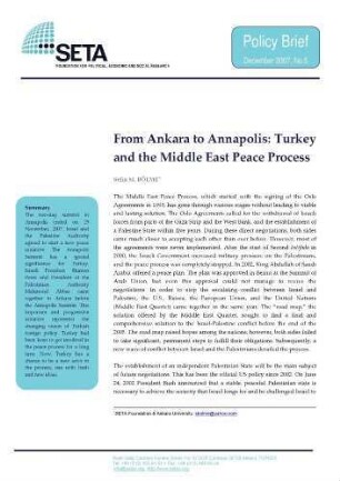From Ankara to Annapolis : Turkey and the Middle East peace process