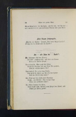 An - als Ihm die - starb.