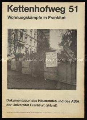 Broschüre über den sogenannten Frankfurter Häuserkampf im Westend
