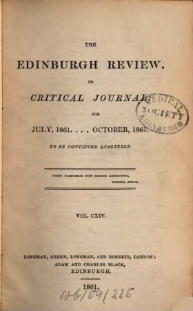 The Edinburgh review, or critical journal, 114. 1861