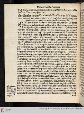 Einschreiben an den Condestable Don Yningo de Velasco