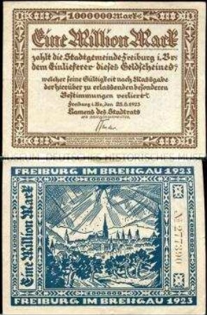 Freiburg im Breisgau, Notgeld, Eine Million Mark