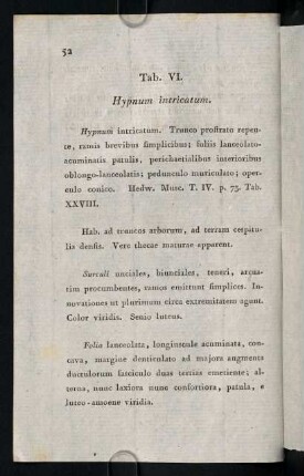 52-57, Tab. VI. Hypnum intricatum.