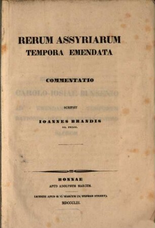 Rerum assyriarum tempora emendata : commentatio