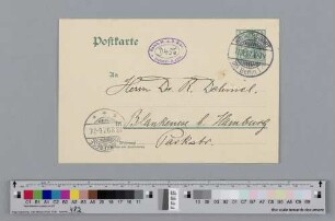 Postkarte an Richard Dehmel
