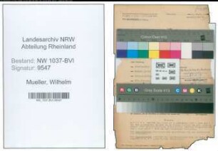 Entnazifizierung Wilhelm Mueller , geb. 11.10.1890 (Schulrektor)