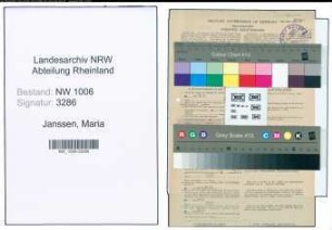 Entnazifizierung Maria Janssen , geb. 02.01.1900 ()