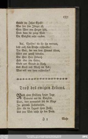 Trost des ewigen Lebens.