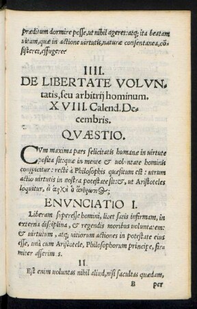 IIII. De Libertate Voluntatis, seu arbitrii hominum .