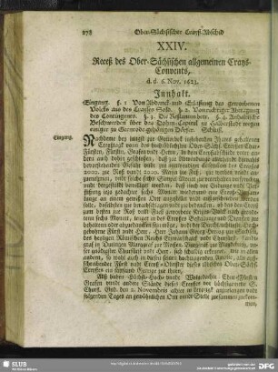XXIV. Receß des Ober-Sächsischen allgemeinen Crays-Convents, d. d. 6. Nov. 1623