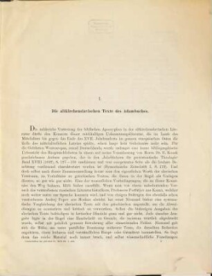 Slavische Beiträge zu den biblischen Apocryphen, 1. Die altkirchenslavischen Texte des Adambuches
