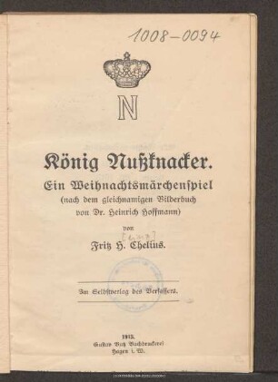 König Nußknacker : ein Weihnachtsmärchenspiel