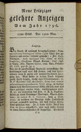 39tes Stück. Den 13ten May.