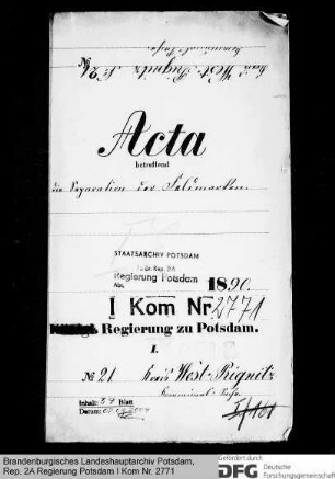 Separation der Feldmarken im Kreise Westprignitz