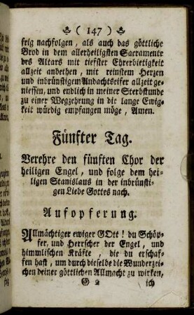 Fünfter Tag.