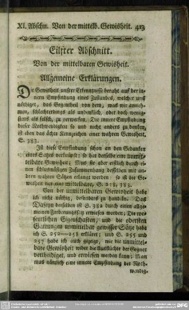Eilfter Abschnitt. Von der mittelbaren Gewisheit