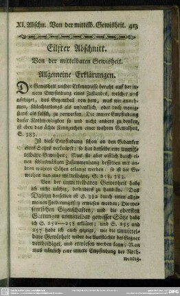 Eilfter Abschnitt. Von der mittelbaren Gewisheit